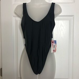 Dippin Daisy’s Black One Piece High Cut Swimsuit S NWT